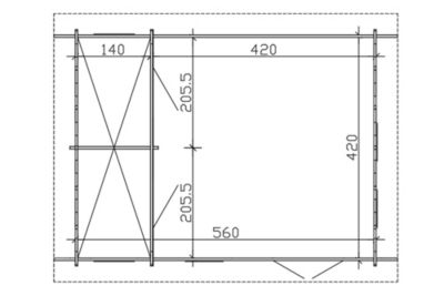 Chalet de loisirs SKAN HOLZ Bern 2, 420x560cm, 45mm, chalet de base, toit non isolable