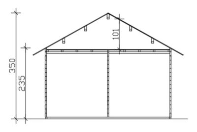 Chalet de loisirs SKAN HOLZ Bern 2, 420x560cm, 45mm, chalet de base, toit non isolable