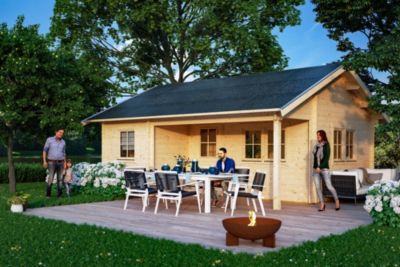 Chalet de loisirs SKAN HOLZ Ontario 600x500cm, 70mm, chalet de base, toit non isolable