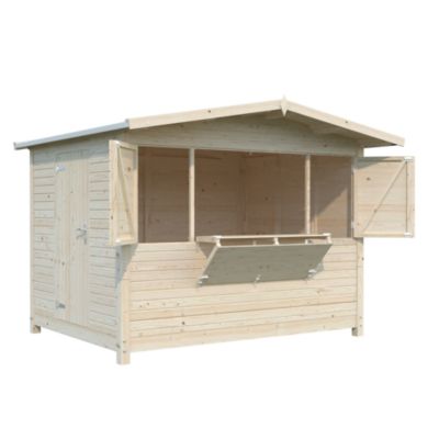 Chalet en bois Palmako Marian avec devanture pliable surface extérieure totale 10 m²