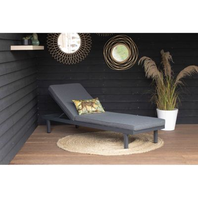Chalet & Jardin Bain de soleil Aveiro en aluminium - matelas en polyester - Anthracite