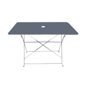 Chalet & Jardin Table rectangulaire d'extérieur pliante Bistro en acier - Gris