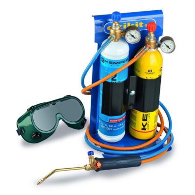 Chalumeau Bi-Gaz Oxygène Propane Pro 3300-C : Kit Complet Soudage & Brasage, Coupe Acier 5 mm, Détendeurs, Manomètres KEMPER