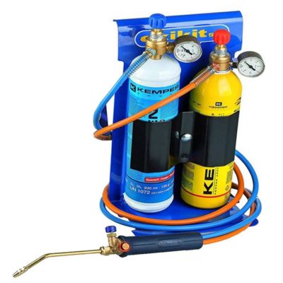 Chalumeau BI Gaz Pro 110 Bar Oxygène / Propane Réducteurs GAZ Manomètres + 2 pointes OXYKIT 3300-C KEMPER