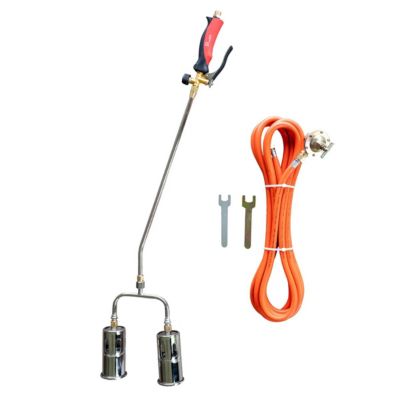 Chalumeau à gaz 2 Bruleurs Diam 60 mm Turbo + Détendeur gaz 4.0 bar Tuyau 5m INTEC
