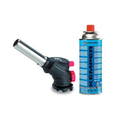 Chalumeau à gaz Multi-usages Soudure Brasage Cuisine + Cartouche de gaz butane 227gr KEMPER