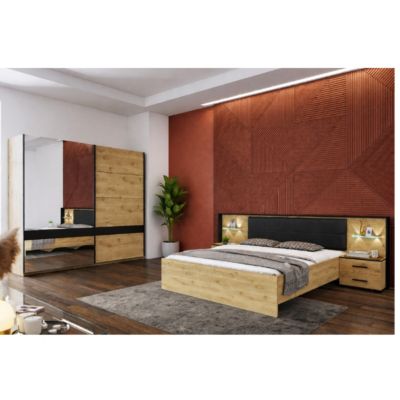 Chambre à coucher complète moderne en bois AMELIA