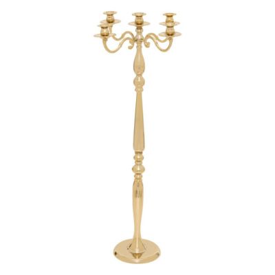 Chandelier 5 têtes H.100cm métal doré - Atmosphera Créateur d'intérieur