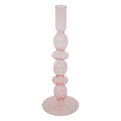 Chandelier verre rose clair H25,7cm - Atmosphera Créateur d'intérieur