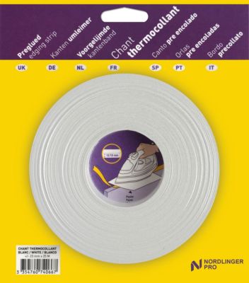 Chant mélaminé thermocollant Melafix P099 blanc mat 23 mm x L.25 m