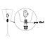 Chape de suspension + serre-câble mâle Diall 10 x 1 cm