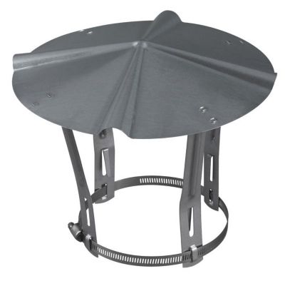 Chapeau de cheminee TEN 570002 galvanise 125 139 mm gris metallique