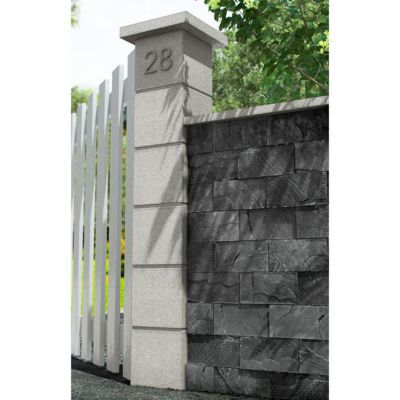 Chapeau de pilier plat 25 x 25 cm gris