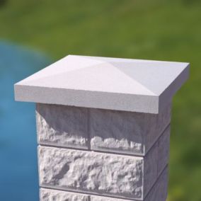 Chapeau de pilier pointe diamant blanc 40 x 40 cm