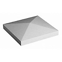 Chapeau de pilier pointe diamant gris 35,5 x 35,5 cm