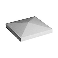 Chapeau de pilier pointe diamant gris 50 x 50 cm