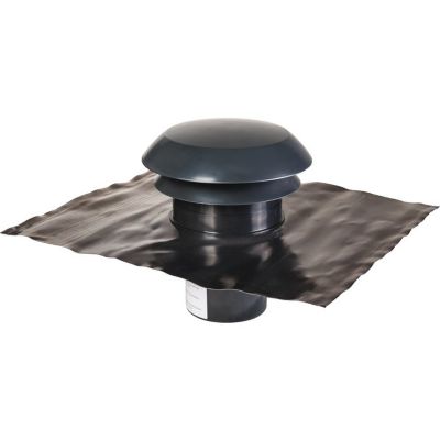 Chapeau de toiture plastique finition ardoise - Diamètre 125 mm - CARA - Anjos