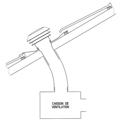 Chapeau de toiture plastique finition ardoise - Diamètre 160 mm - CARA - Anjos