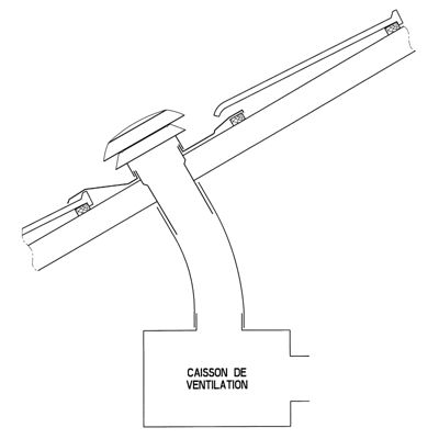 Chapeau de toiture plastique finition ardoise - Diamètre 160 mm - CARA - Anjos