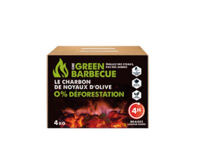 Charbon noyaux d'olives GreenBarbecue 4kg
