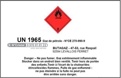 Charge bouteille de gaz 13 kg butane Butagaz