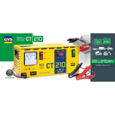 Chargeur batterie CT 210 12V 24V mode boost ideal pour vehicules et utilitaires
