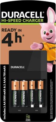 Chargeur de piles AA/AAA Duracell CEF14 + 4 piles rechargeable