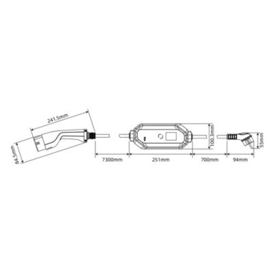 Chargeur portable pour voiture électrique 3,7KW 5m