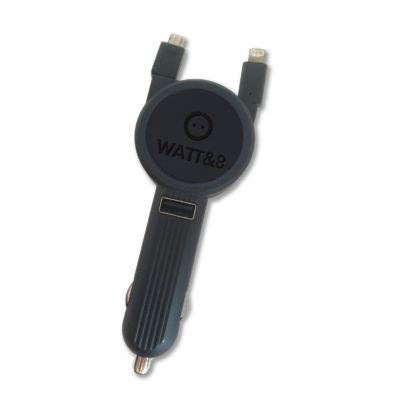 Chargeur allume-cigare USB avec câble rétractable USB-C, Chargeurs