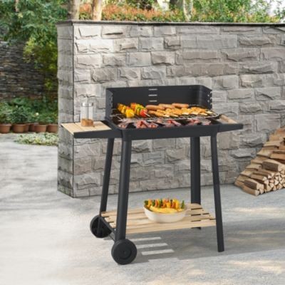 Chariot de barbecue au charbon de bois Ari 78 x 86 x 30 cm noir casa.pro