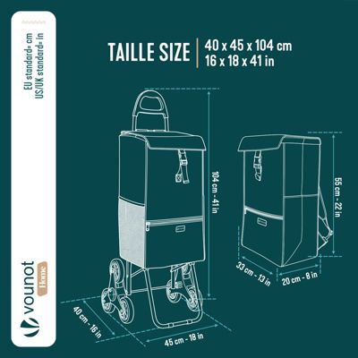 Chariot de course avec sac isotherme VOUNOT