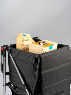 Chariot de course pliable 4 roues bleu marine Rolser