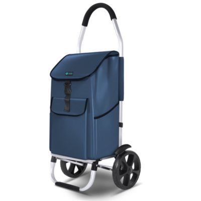 Chariot de course pliable aluminium 2 roues bleu marine VOUNOT