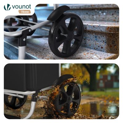 Chariot de course pliable aluminium 2 roues noir VOUNOT