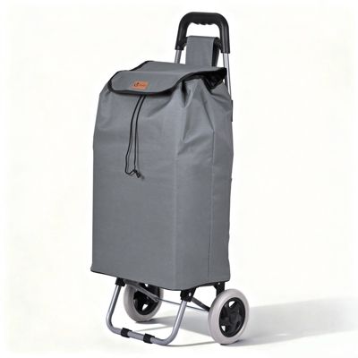 Chariot de courses 2 roues pliable 59L gris VOUNOT
