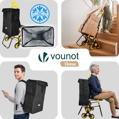 Chariot de courses pliable avec siege Jaune VOUNOT