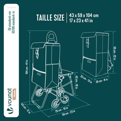 Chariot de courses pliable avec siege Jaune VOUNOT