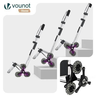 Chariot de courses pliable monte escalier aluminium avec sac isotherme noir VOUNOT