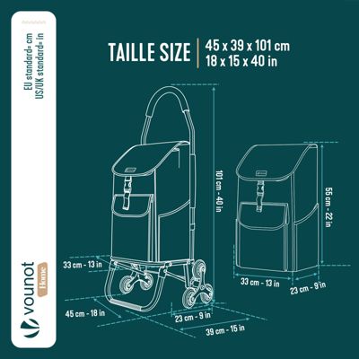 Chariot de courses pliable monte escalier aluminium gris VOUNOT