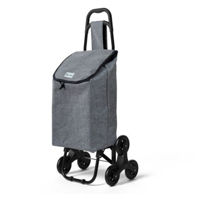 Chariot de courses pliable monte escalier style oxford gris VOUNOT