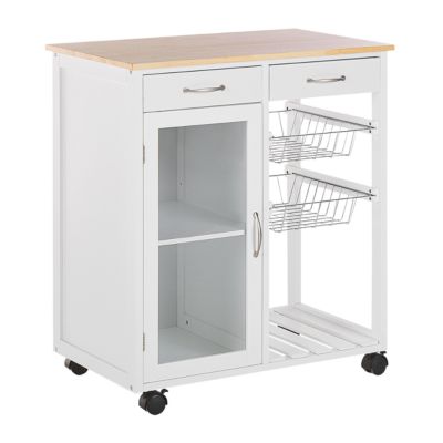 Chariot de cuisine  enbois d'ingénierie blanc BOVES