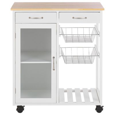 Chariot de cuisine  enbois d'ingénierie blanc BOVES