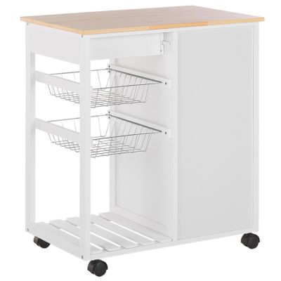 Chariot de cuisine  enbois d'ingénierie blanc BOVES