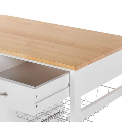 Chariot de cuisine  enbois d'ingénierie blanc BOVES