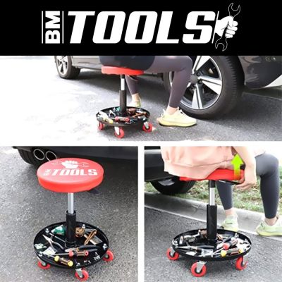 Chariot de garagiste BM TOOLS BMT-STOOL siège pivotant Hauteur réglable, à roulettes / Supports OUTILS - Réparation Automobile