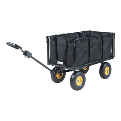 Chariot de jardin Corropoli parois latérales rabattables capacité de charge 550 kg noir jaune pro.tec