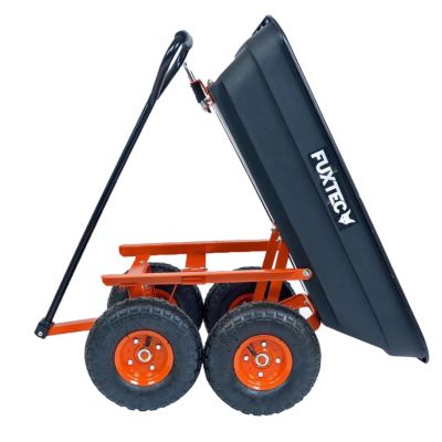 Chariot de jardin - FUXTEC FX-KW2175 - 4 roues, benne basculante, transport, 300 kg chantier