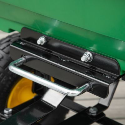 Chariot de jardin à main benne basculante 75L charge max. 200 Kg 4 roues pneumatiques acier PP jaune vert