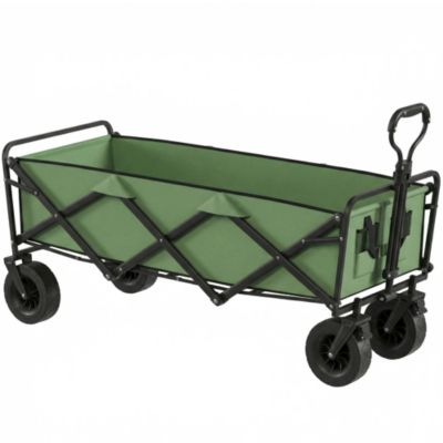 Chariot de jardin plage pliable 130L max. 250 Kg poignée telescopique