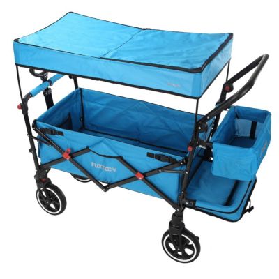 Chariot de jardin pliable Bleu - FUXTEC Premium Cruiser - transport charge 75 kg